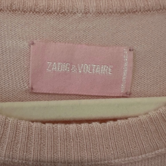 Zadig & Voltaire Pink Cashmere Skull Sweater Size M - Picture 2 of 3
